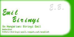 emil birinyi business card